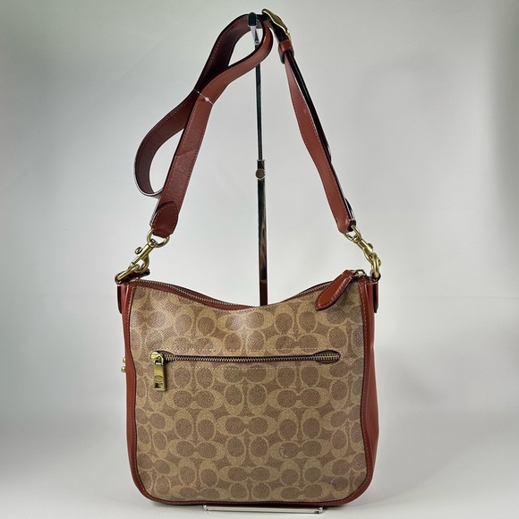 Pre-Owned Women’s Coach Chaise Signature Canvas Sling Contrast Trim Leather Bag - Picture 13 of 14